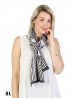 Reversible Cross Striped Cashmere Feeling Scarf